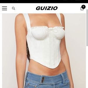 Danielle Guizo Ruched Cup Bustier Top